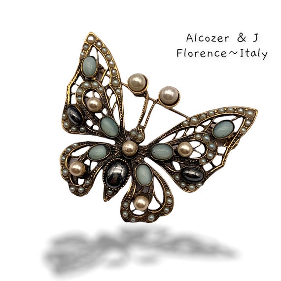 Alcozer & J Signed Italian High Range Jewellery Brooch Firenze 