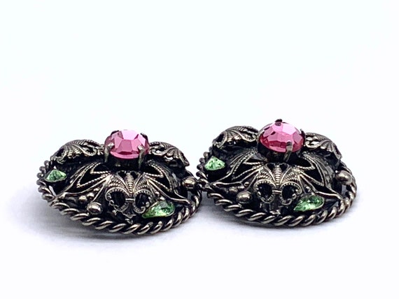 1960s Original Large fabulous domed earrings -Daz… - image 7