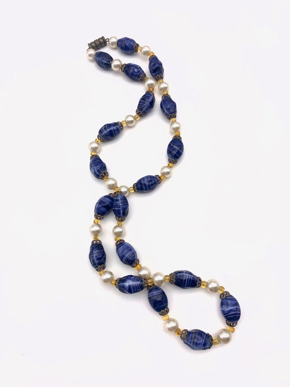40s old European 1 strand beaded Necklace - fine … - image 9