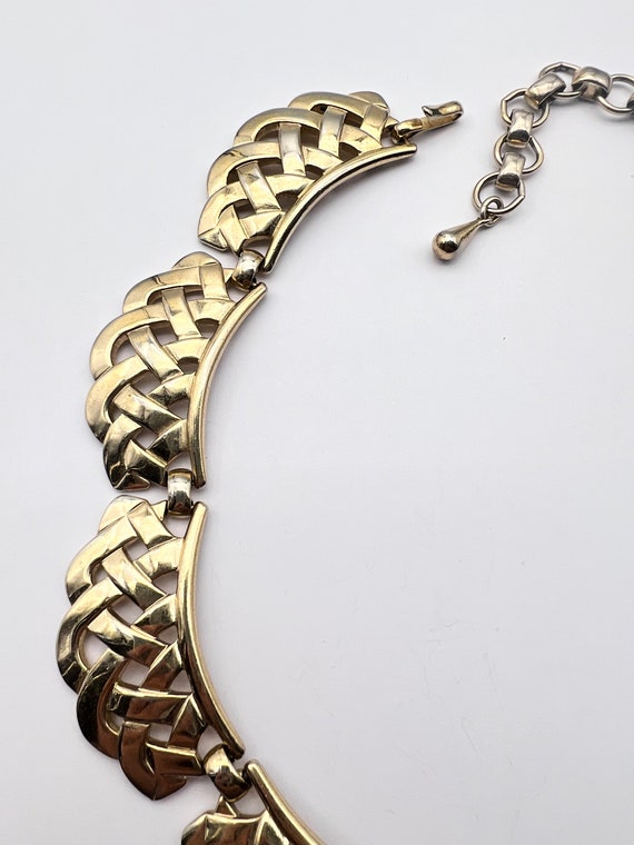 1960s MONET signed Stylish lattice pattern choker… - image 3