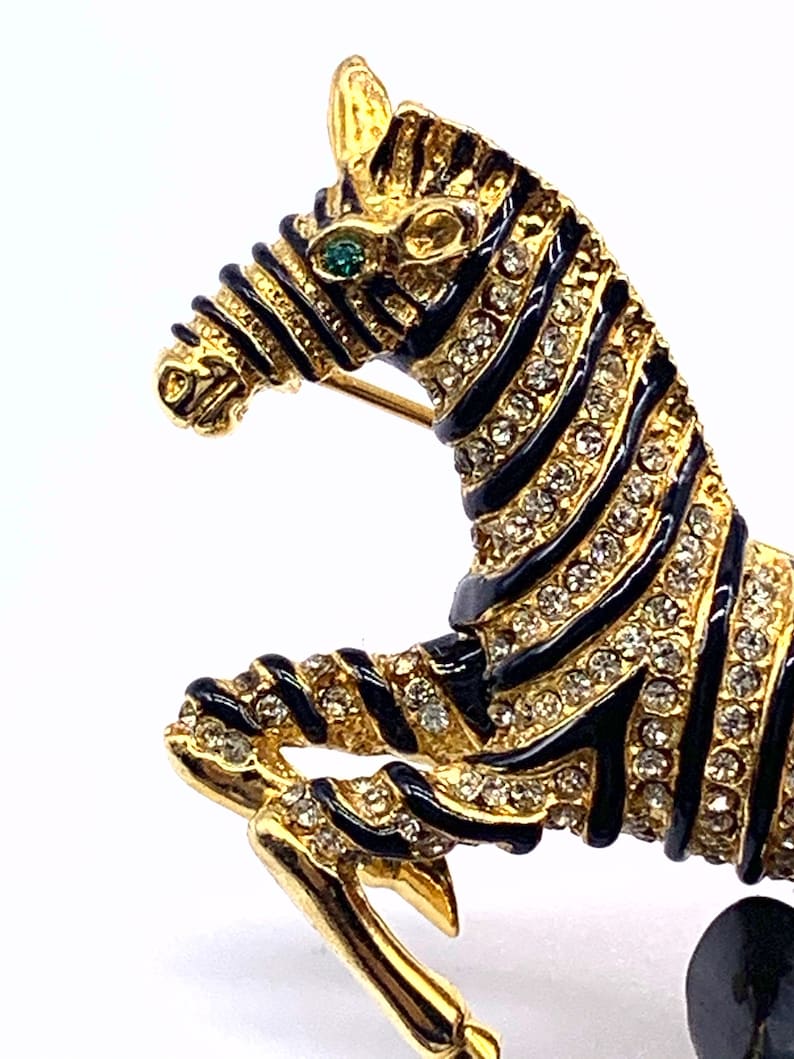 Zebra Rhinestones Zebra Designer Collection by Sphinx Rhinestones Gold Tone W/ Black ...