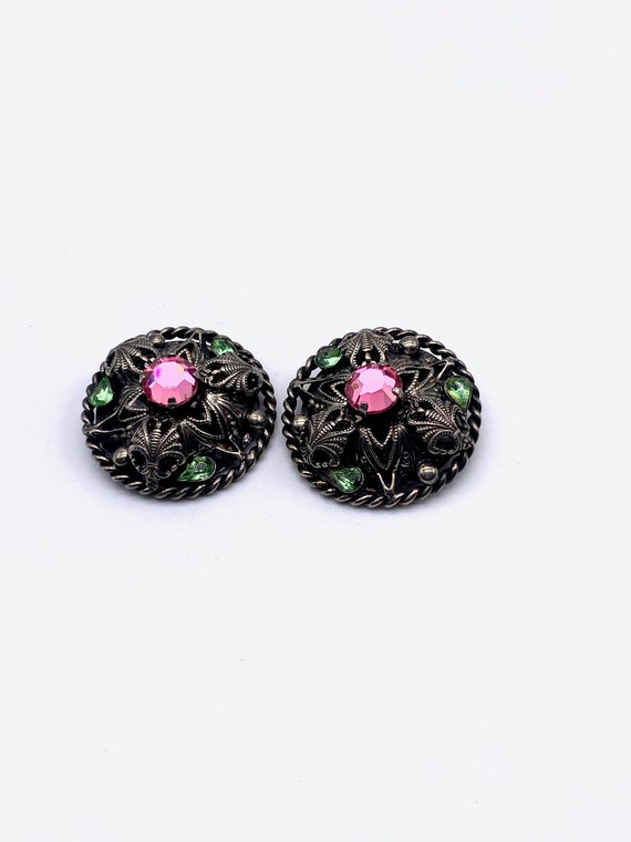 1960s Original Large fabulous domed earrings -Daz… - image 10