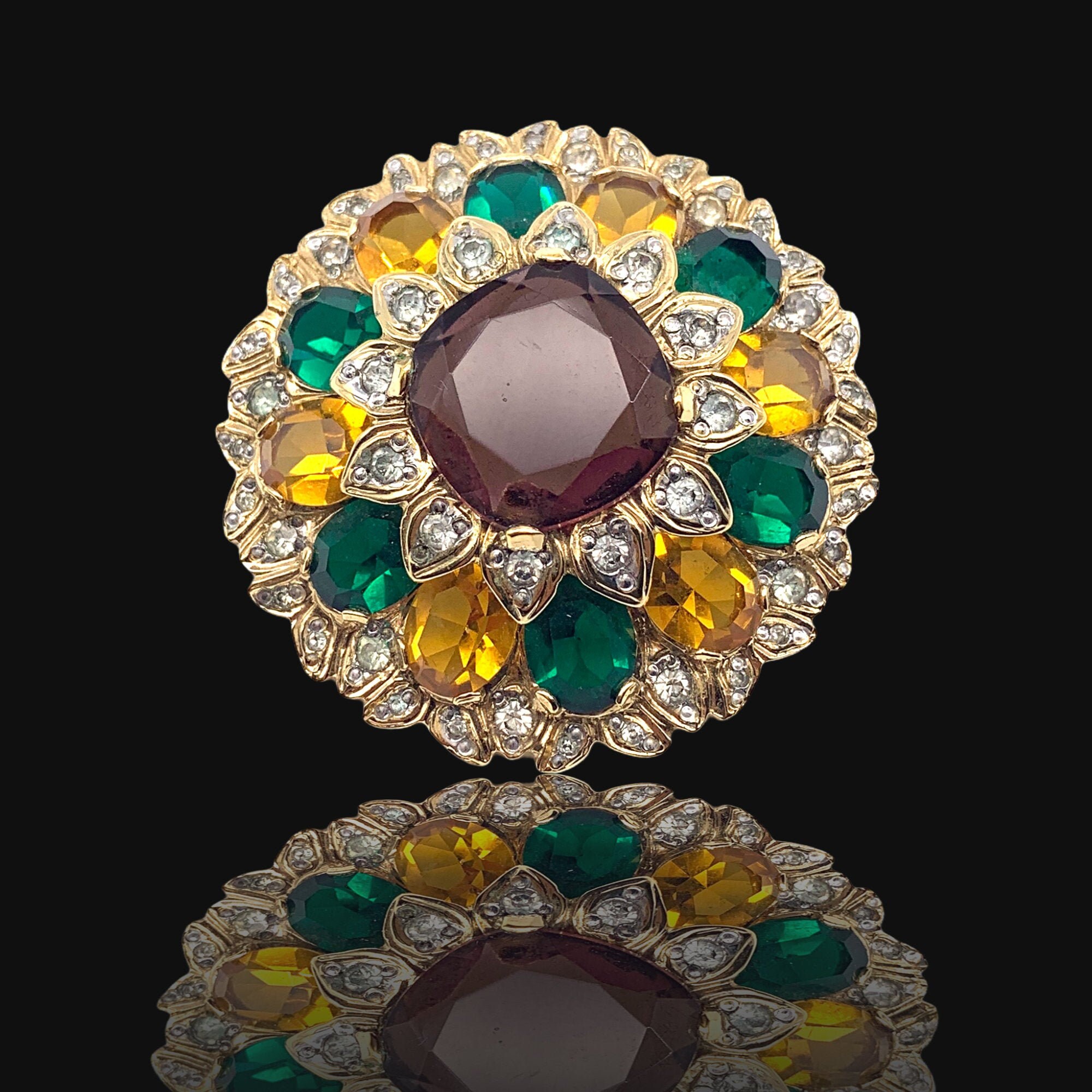 Spilla A Forma Di Ombrello Con Strass - Accessorio Unisex Per Abbigliamento, Borse E Zaini, Colore Blu