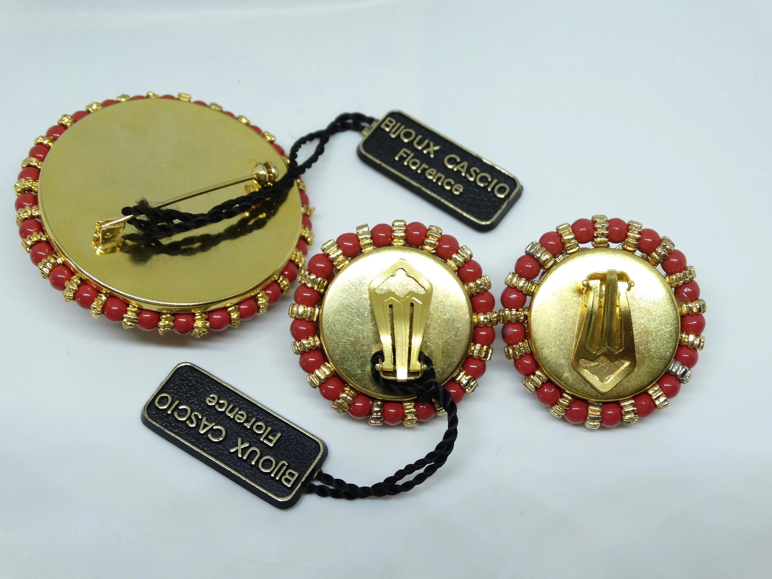 Cascio Bijoux From Florence, Rare Statement Brooch & Earrings Set 