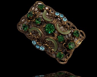 極美品  91 Brooch 925 Vintage Vintage Kramer of New York Brooch, Emerald Cut, Round