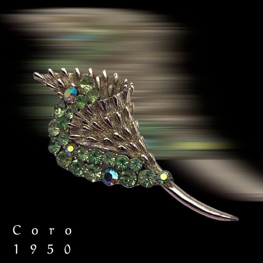 Coro Pegasus ロケットブローチ　ヴィンテージ 1950s Coro Pegasus Large Leaf Brooch – Retro Kandy Vintage