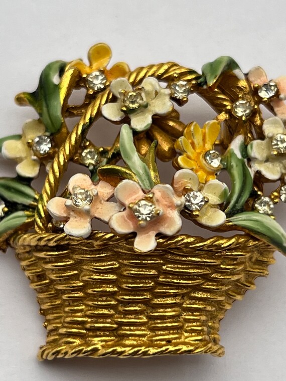 Vintage BSK My FAIR LADY Basket of Flowers Pin ~ Book Piece