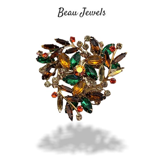 Amazing Beau Jewels warm autumn colors Swarovski … - image 1