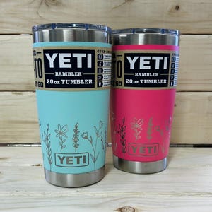YETI 20oz Tumbler Engraved, Floral Wrap Tumbler, YETI, Laser Engraved Tumbler, 20oz Tumbler