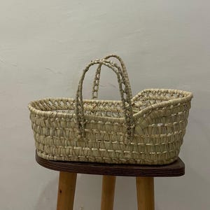Koszyk dla lalek Handwovem Natural Palm - rustykalny, boho, dekoracyjny kosz, Kosz z liści palmowych | Koszyk dla lalek |