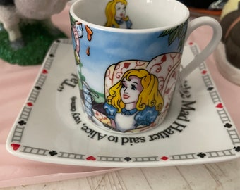 Alice in Wonderland Expresso Cup and Saucer