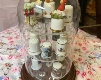 Thimble collection with porcelain thimbled