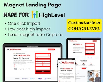 GoHighLevel DFY Lead Magnet Funnel Opt-In Page | Email Capture Form Template | GHL Snapshot