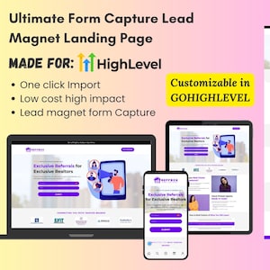 GoHighLevel Lead Magnet Funnel Template - DFY Instant Email Opt-in Landing Page Funnel for Marketing Success
