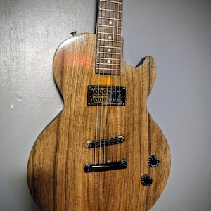 Handmade Electric Guitar No. 2 – English Walnut & Madrona – Humbucker Blues Tone – COA – One of a Kind