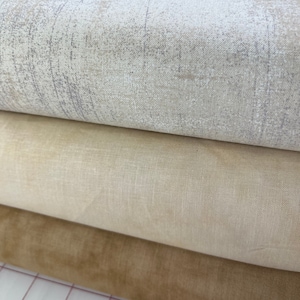 Neutral Cotton Quilting Fabric Bundle: Blender, Reproduction & Primitive Styles for Crafting Projects