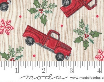 Red Truck Christmas Cotton Quilt Fabric by the Yard 56003 11