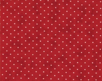 Country Red Polka Dot Quilt Cotton Fabric by the Yard, Moda 8654 101