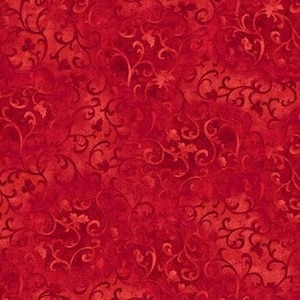 Red Scroll Quilting Patriotic Fabric Half Yards
