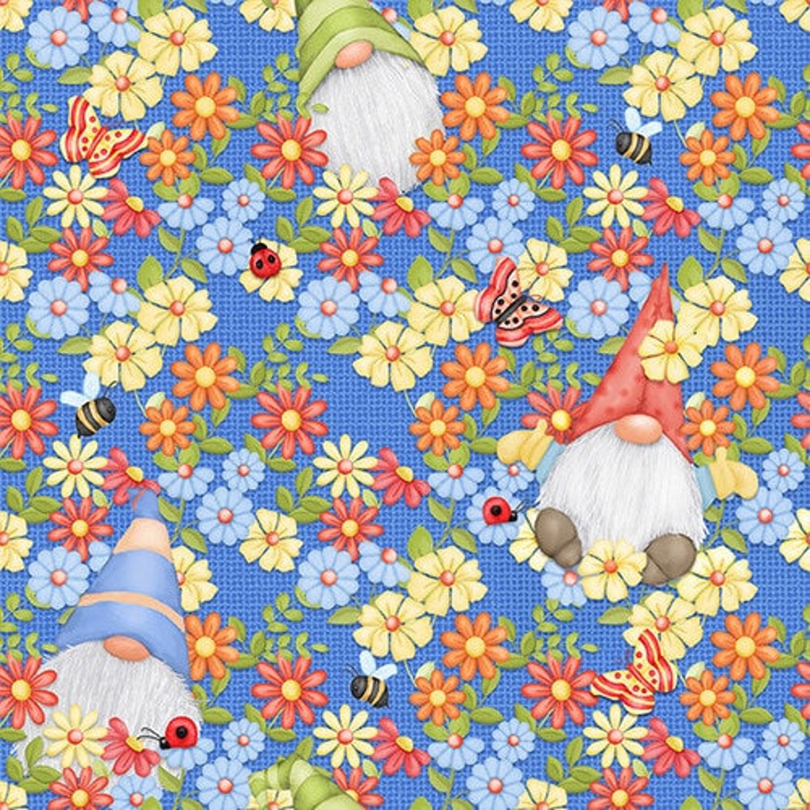 Gnomes Cotton Quilting Fabric by the Yard Henry Glass 9447 88 | Etsy