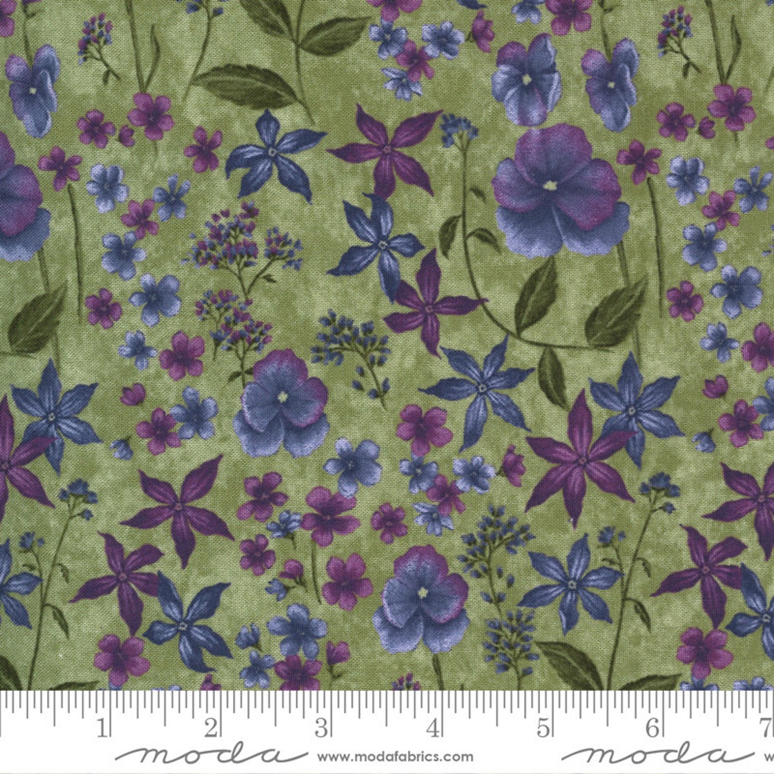Violet Hill Cotton Fabric by the yard Holly Taylor 6822 17 Etsy