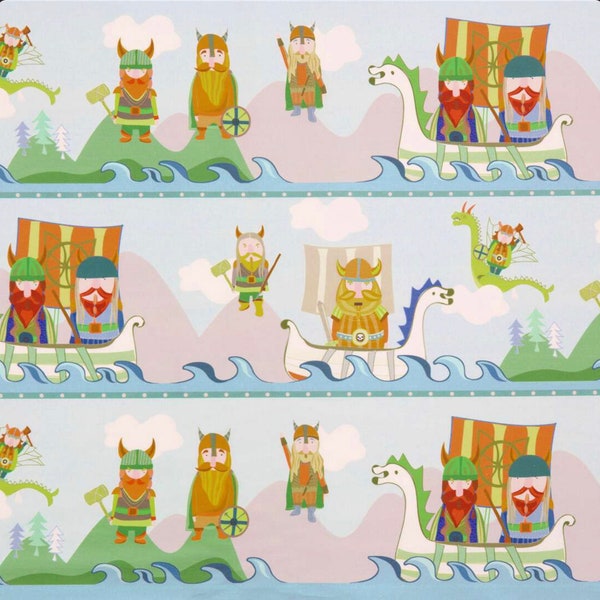 Vikings Kids Stripe Quilting Fabric by the yard 23816 B