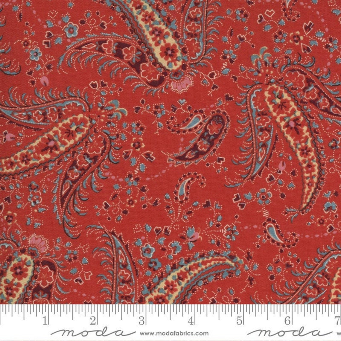 Ladies Legacy Cotton Fabric by the Yard Ivory Red 8359 15 Etsy