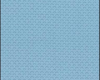 Denim Blue Clamshell Quilt Fabric, 100 Percent Cotton (Half Yard Cuts)