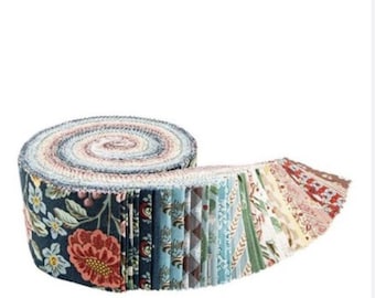 Emma Jelly Roll Red Floral Riley Blake Quilting Cotton Fabric Bundle