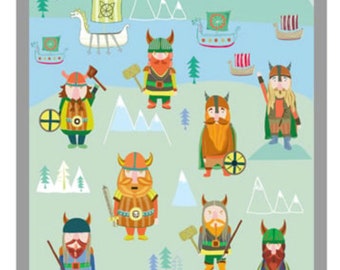 Vikings Kids Panel Quilting Fabric 23815 K