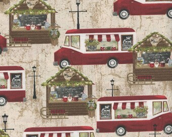 Christmas Memories Hot Chocolate Food Truck Quilt Fabric by Beth Albert - 1 Yard