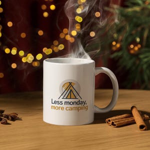 Less Monday More Camping Mug: Funny Nature Lover Gift