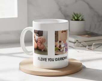 Photo-printed mug for Mother's Day, photo-printed mug for grandparents, Mother's Day gift, 450ml personalized photo mug.