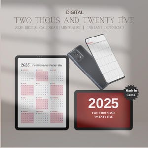 2025 Minimalist Calendar: A4 Printable Planner (Digital Download)