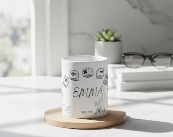 Personalized Math Teacher Mug with Name | Custom Mathematics Coffee Cup | Teacher Gift Idea | Math Lover Mug | Back to School Gift