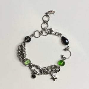 LoL Champion Inspired Bracelets - Thresh, Camille, Simple, Chainmail Fashion, Accessory, Cool, Unisex, Gift,  Silver Jewelry, Grey , Green