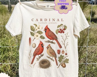 Comfort Colors® 90s Cardinal Bird Sweatshirt, Retro Cardinal Tshirt, Cardinal Graphic Sweater Cardinal Lover, Backyard Bird Gift Birdwatcher