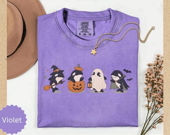 Comfort Colors® Halloween Orca Whale Youth Shirt, Spooky Orca Whale Kids Tee, Orca Whale Halloween Children Tee