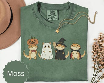 Comfort Colors® Halloween Bearded Dragon Shirt, Spooky Bearded Dragon Tee, Trick or Treat Bearded Dragon, Beardie Halloween Tee, Beardie Mom