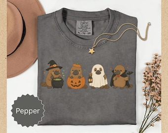Comfort Colors® Halloween Platypus Tshirt, Cute Platypus Shirt, Spooky Platypus Tee, Platypus Halloween Tshirt, Cute Platypus Gift, Aussie