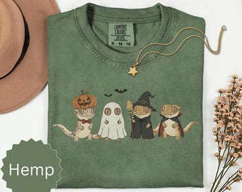 Comfort Colors® Halloween Crested Gecko Shirt, Spooky Crested Gecko Tee, Trick or Treat Crested Gecko, Crested Geckos Halloween Tshirt