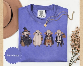 Comfort Colors® Brahman Cow Halloween Tshirt, Cute Brahman Cattle Shirt, Spooky Brahman Cow, Halloween Brahman Cattle Shirt, Brahman Lover