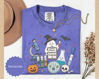 Comfort Colors® Halloween Med Lab Tech Shirt, Cute Lab Technician Shirt, Spooky MLT Tee, Medical Lab Halloween Tshirt, Blood Bank Crew