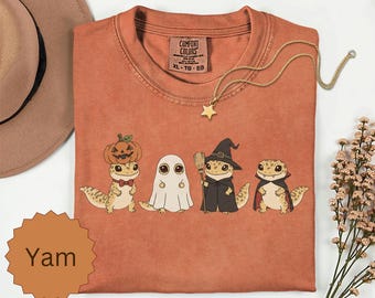 Comfort Colors® Halloween Leopard Gecko Shirt, Spooky Leopard Gecko Tee, Trick or Treat Leopard Gecko, Leopard Geckos Halloween Tshirt