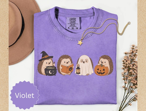 Comfort Colors® Halloween Hedgehog Shirt, Cute Hedgehog Shirt, Spooky Hedgehog Tee, Hedgehogs Halloween Tshirt, Hedgehog Lover Gift