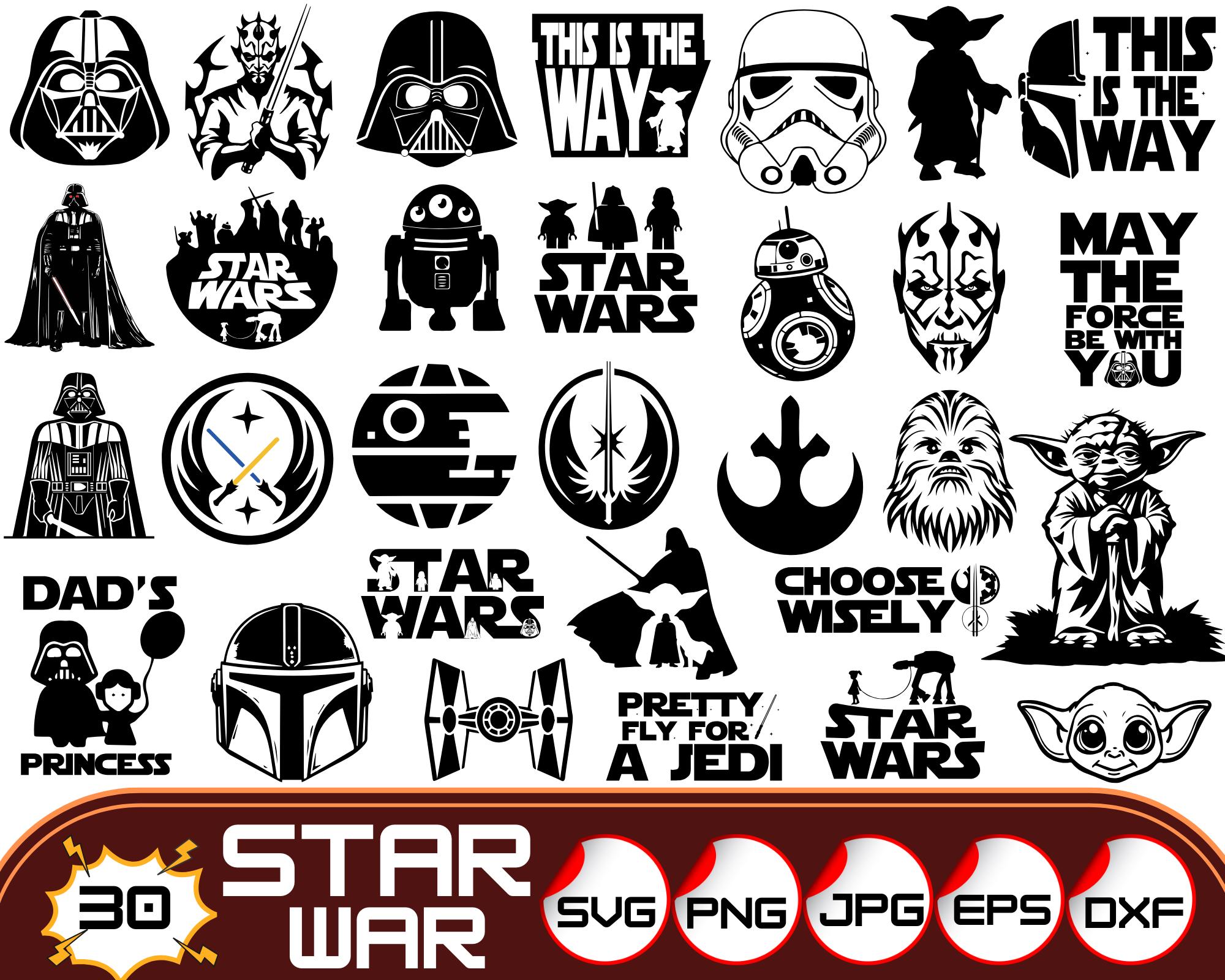 Star Wars Designs SVG, Star Wars Logos, Star Wars Clipart, Star Wars ...