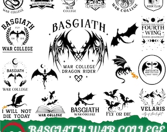 Basgiath War College SVG Bundle: Fourth Wing Dragon Design (Digital Download