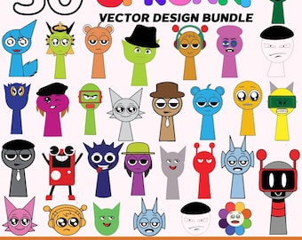 Sprunki Characters SVG Bundle: Gaming Clipart, Shirt Design (Digital Files)