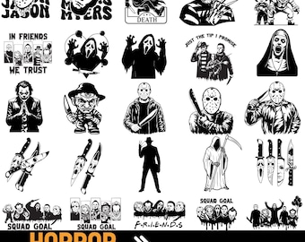Halloween Horror Characters SVG Bundle: Mega Horror Movie Designs (Digital Download)