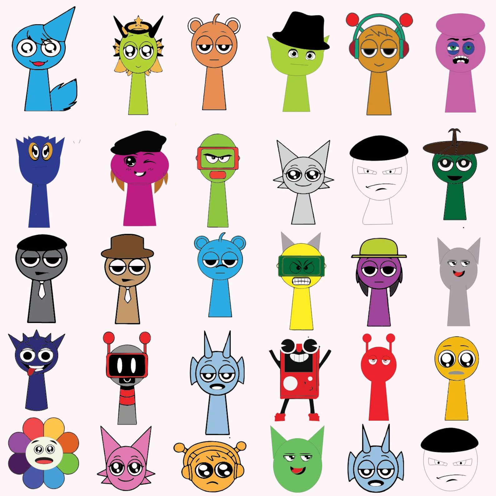 Sprnuik Sprunki Characters SVG Bundle: Gaming Clipart, Shirt Design (digital ...